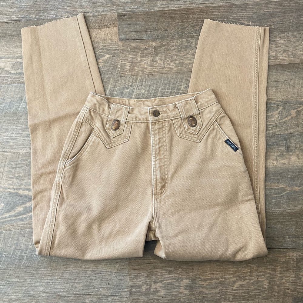 Cute western high rise tan jeans